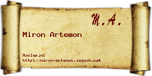 Miron Artemon névjegykártya